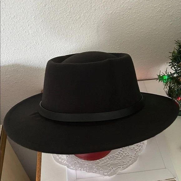 All Weather Classic Fedora black hat , Unisex - Picture 2 of 5